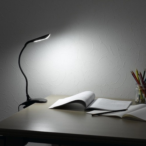 YAZAWA 調光式フレキシブルクリップライトブラ