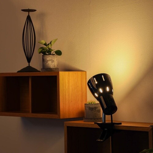 YAZAWA E26電球なしクリップライトブラック