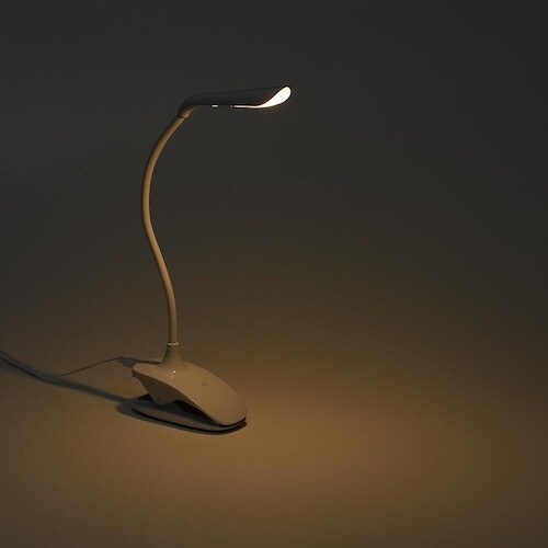 YAZAWA 調光式フレキシブルクリップライトホワ