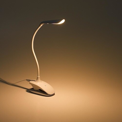 YAZAWA 調光式フレキシブルクリップライトホワ