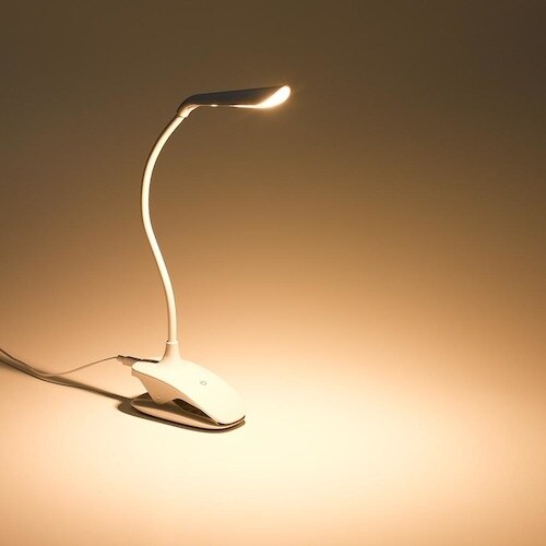 YAZAWA 調光式フレキシブルクリップライトホワ