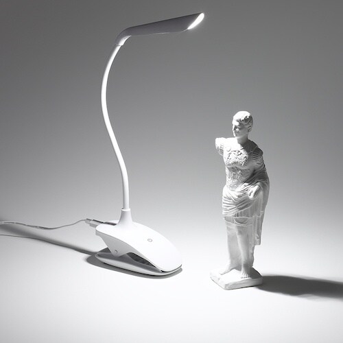 YAZAWA 調光式フレキシブルクリップライトホワ