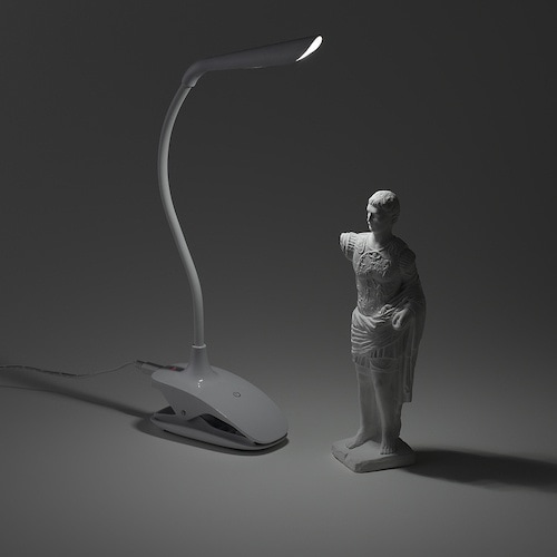 YAZAWA 調光式フレキシブルクリップライトホワ