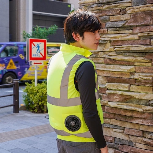 岡潮 高視認性空調安全ベスト+ブラシレスファン・モ