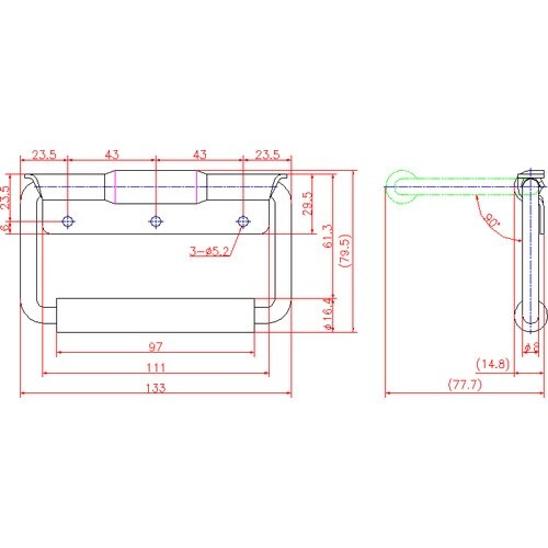 ジョー・プリンス バネ入トランク取手(グリップ付)