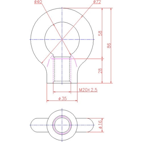 ジョー・プリンス 鉄アイナット M20