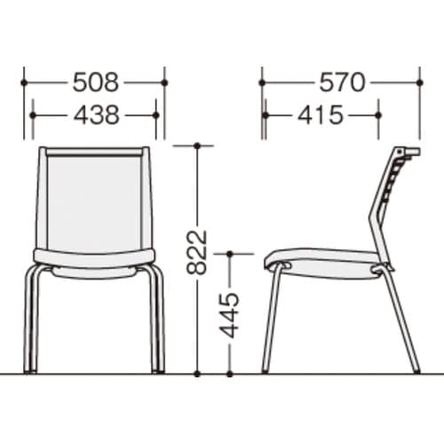 NAIKI ミーティングチェアー(肘無) E290