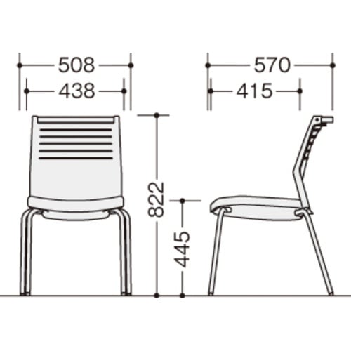 NAIKI ミーティングチェアー(肘無) E290