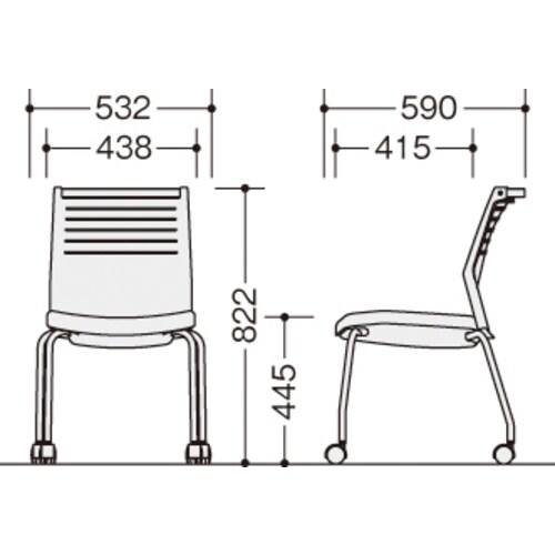 NAIKI ミーティングチェアー(肘無) E290