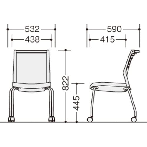 NAIKI ミーティングチェアー(肘無) E290