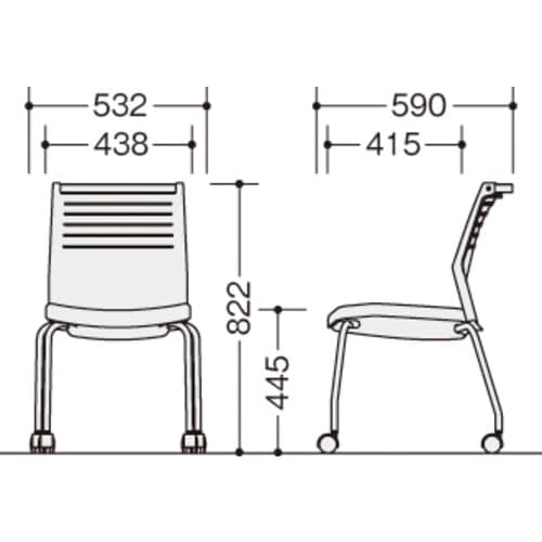 NAIKI ミーティングチェアー(肘無) E290