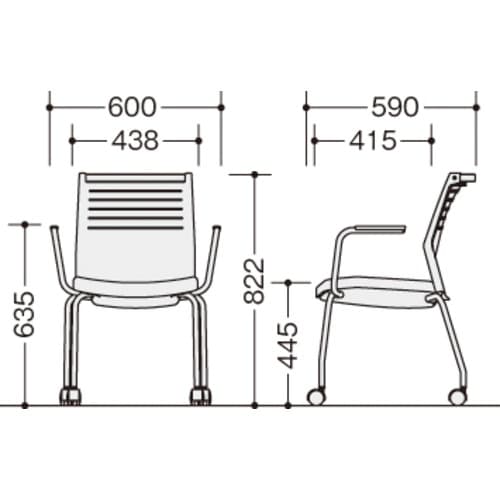 NAIKI ミーティングチェアー(肘付) E290