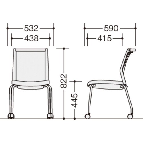 NAIKI ミーティングチェアー(肘無) E290