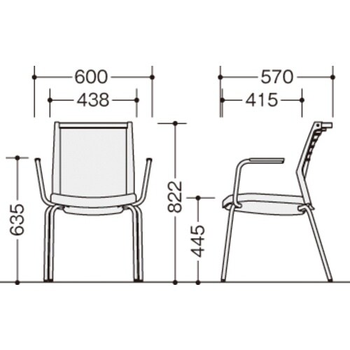NAIKI ミーティングチェアー(肘付) E290