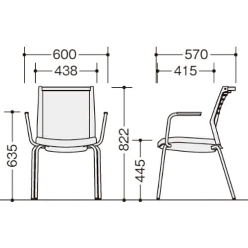 NAIKI ミーティングチェアー(肘付) E290