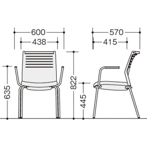 NAIKI ミーティングチェアー(肘付) E290
