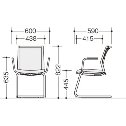 NAIKI ミーティングチェアー(肘付) E290