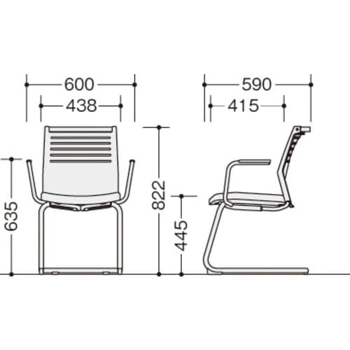 NAIKI ミーティングチェアー(肘付) E290