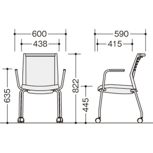 NAIKI ミーティングチェアー(肘付) E290