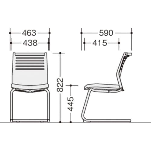 NAIKI ミーティングチェアー(肘無) E290