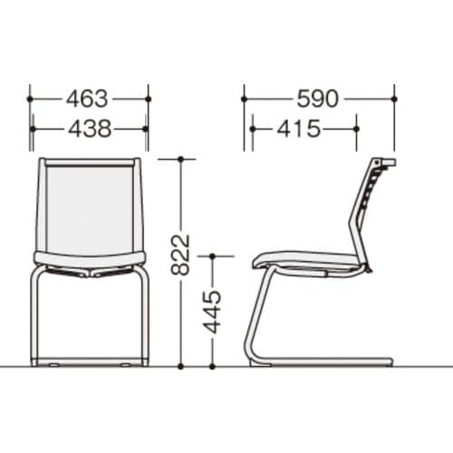 NAIKI ミーティングチェアー(肘無) E290