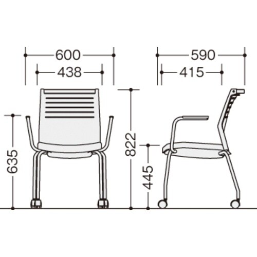 NAIKI ミーティングチェアー(肘付) E290