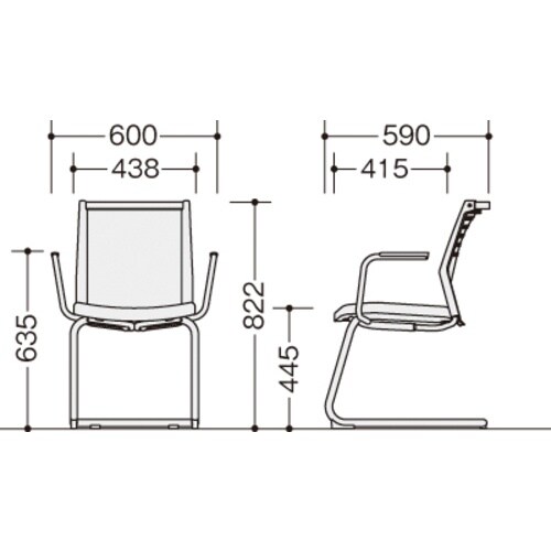 NAIKI ミーティングチェアー(肘付) E290