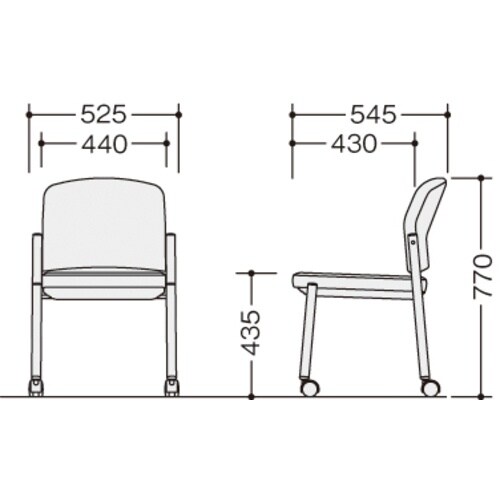 NAIKI ミーティングチェアー(肘無) E433
