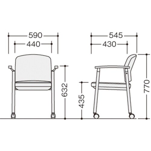 NAIKI ミーティングチェアー(肘付) E433