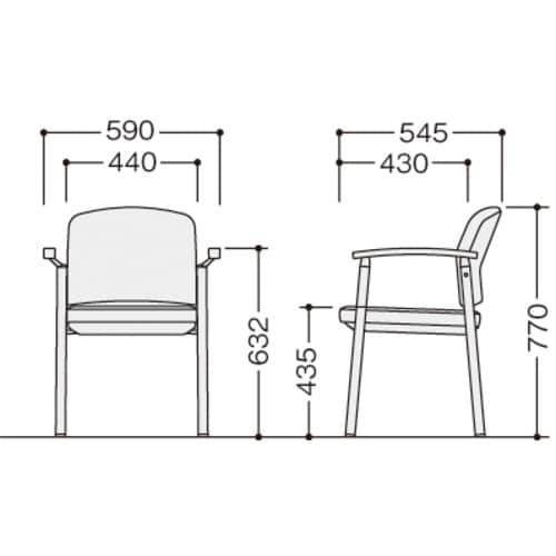 NAIKI ミーティングチェアー(肘付) E433