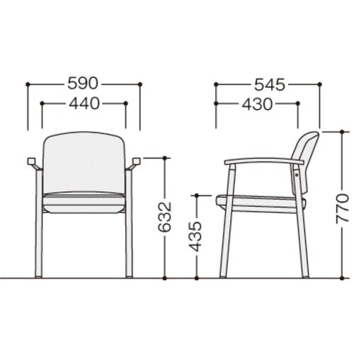 NAIKI ミーティングチェアー(肘付) E433