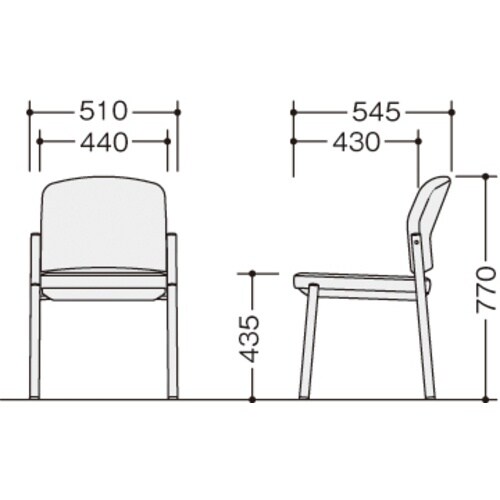 NAIKI ミーティングチェアー(肘無) E433