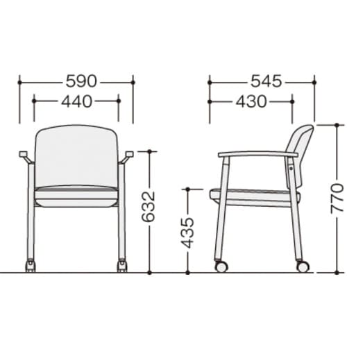NAIKI ミーティングチェアー(肘付) E433