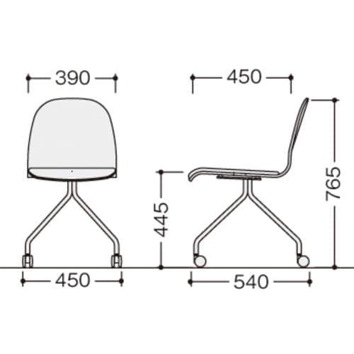 NAIKI ミーティングチェアー(肘無) E460