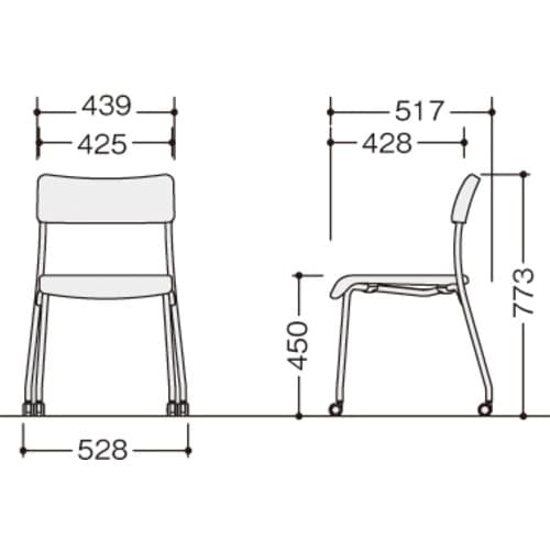 NAIKI ミーティングチェアー(肘無) E364