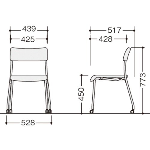 NAIKI ミーティングチェアー(肘無) E364