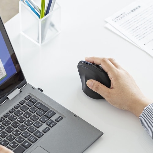 SANWA 静音ワイヤレスエルゴノミクスマウス