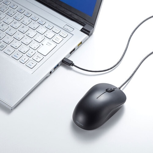 SANWA 有線Type−CブルーLEDマウス