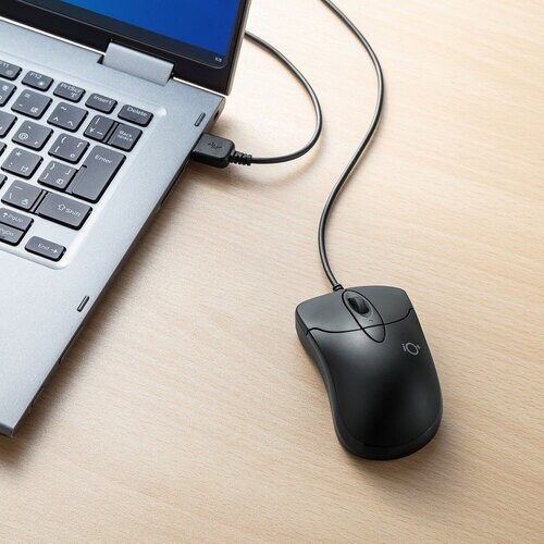 SANWA 静音有線ブルーLEDマウス イオプラス