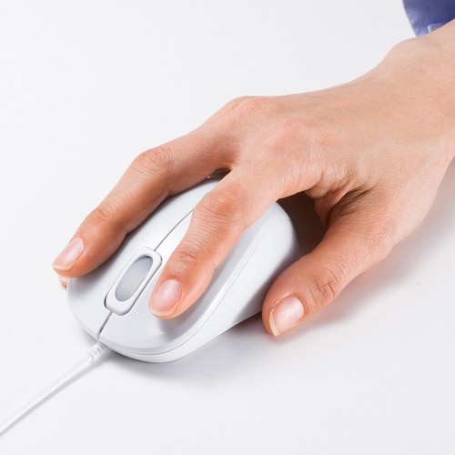 SANWA 抗菌・静音有線ブルーLEDマウス