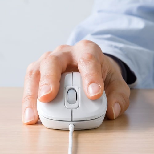 SANWA 抗菌・静音有線ブルーLEDマウス