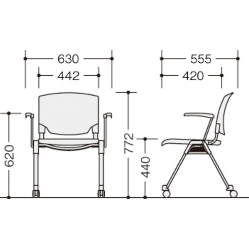 NAIKI ミーティングチェアー(肘付) E470