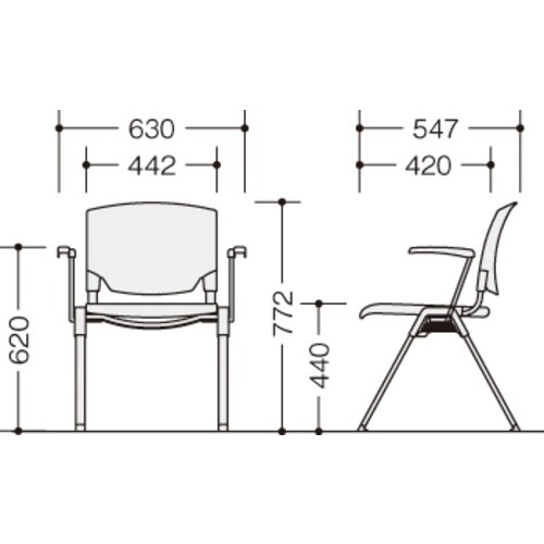 NAIKI ミーティングチェアー(肘付) E470