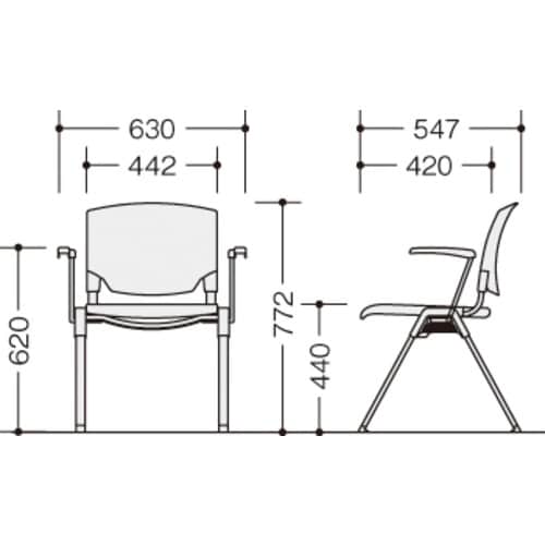 NAIKI ミーティングチェアー(肘付) E470