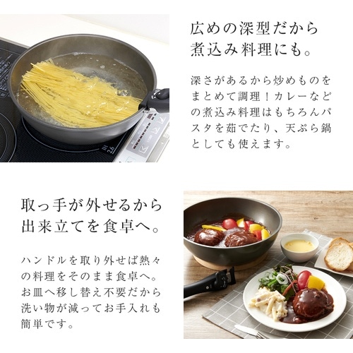 アイメディア チタンシェフ脱着ハンドル式フライパン