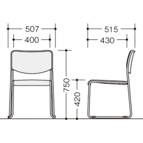 NAIKI ミーティングチェアー(肘無) E169