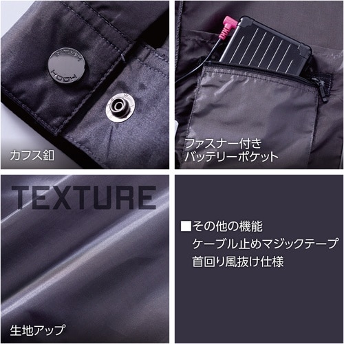 快適ウェア サイドファン長袖ジャケット 3L ネイ