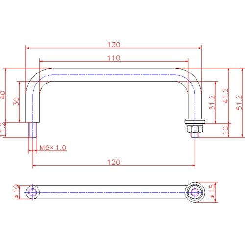 ジョー・プリンス ステンレス丸棒取手(スタッド付)