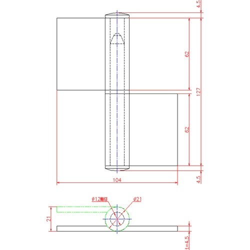 ジョー・プリンス 鉄旗蝶番 127mm 左
