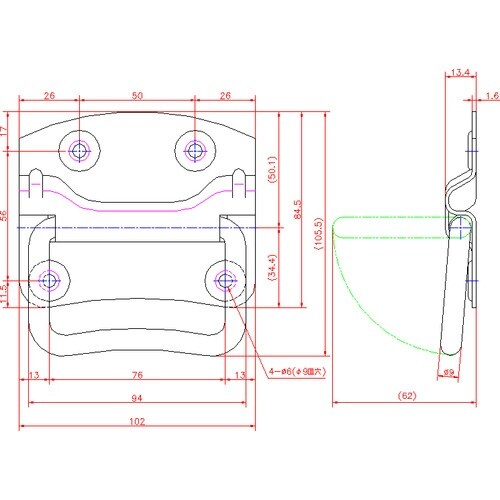 ジョー・プリンス A型トランク取手 100mm